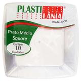 Prato Descartável 18cm Square Cristal Plastilânia 10 Unidades