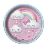 Prato Descartável Chuva de Amor 08 unidades Festcolor - Festabox