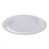 Prato Descartável de Luxo Branco Ø 18cm com 6 Unidades Silver Plastic