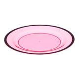 Prato Descartável de Luxo Linha Color Carmin Decorplastic com 19 cm com 6 un.