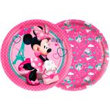 Prato Descartável Minnie Rosa 08 unidades - Festabox