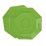 Prato Descartável Oitavado Sobremesa 15cm c/ 10 unidades Verde Claro - Trik trik