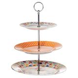 Prato e Suporte para Doces de Porcelana 3 Andares Bird - Btc
