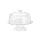 Prato em cristal com pé e tampa Wolff Pearl 31cm