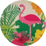 Prato Fibra de Bambu Sobremesa 20cm Anji Flamingo