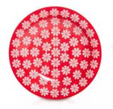Prato Fundo Floreal Renda Vermelho E Branco Oxford 23 Cm