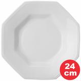 Prato Fundo Porcelana Branca 24cm 250ml Linha Prisma. Pode ser usado em microondas e Lava-Louça - Schmidt