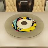 Prato Giratório 60 cm Em Vidro Temperado 06 mm Com Base Em MDF De 15 mm Pratice Impress - Ides