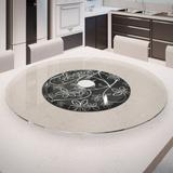 Prato Giratório 60 cm Em Vidro Temperado 08 mm Com Base Em MDF De 12 mm Pratice - Ides
