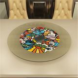 Prato Giratório 60 cm Em Vidro Temperado 08 mm Com Base Em MDF De 15 mm Pratice Impress - Ides