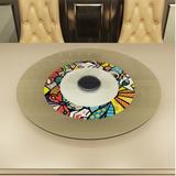 Prato Giratório 80 cm Em Vidro Temperado 06 mm Com Base Em MDF De 15 mm Pratice Impress - Ides
