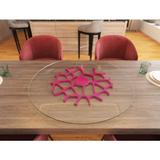 Prato Giratório Centro de Mesa Brindisi 50 cm Vidro Temperado 8MM - Pink Peacock - Ides brazil