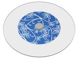 Prato Giratório de Mesa 100 cm em Vidro Temperado 6mm - Cor Princess Blue Floral - Ides
