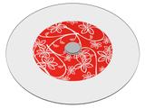 Prato Giratório de Mesa 100 cm em Vidro Temperado 6mm - Cor Vermelho Floral - Ides