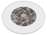 Prato Giratório de Mesa 100 cm em Vidro Temperado 8mm - Cor Brown Granite Floral - Ides