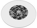 Prato Giratório de Mesa 110 cm em Vidro Temperado 6mm - Cor Preto Floral - Ides