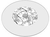Prato Giratório de Mesa 110 cm em Vidro Temperado 8mm - Cor Branco Floral - Ides