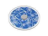 Prato Giratório de Mesa 50 cm em Vidro Temperado 6mm - Cor Princess Blue Floral - Ides