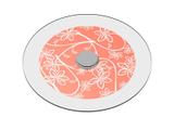 Prato Giratório de Mesa 60 cm em Vidro Temperado 8mm - Cor Living Coral Floral - Maalu Decor - Ides