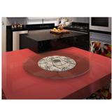 Prato Giratório de Mesa 6mm 50cm Impress Floral Branco Ides