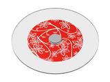 Prato Giratório de Mesa 70 cm em Vidro Temperado 6mm - Cor Vermelho Floral - Maalu Decor - Ides