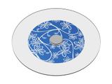 Prato Giratório de Mesa 70 cm em Vidro Temperado 8mm - Cor Princess Blue Floral - Ides