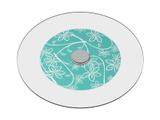 Prato Giratório de Mesa 70 cm em Vidro Temperado 8mm - Cor Turquesa Floral - Maalu Decor - Ides