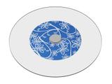Prato Giratório de Mesa 80 cm em Vidro Temperado 6mm - Cor Princess Blue Floral - Ides
