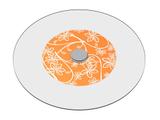 Prato Giratório de Mesa 80 cm em Vidro Temperado 8mm - Cor Turmeric Floral - Ides