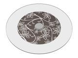 Prato Giratório de Mesa 90 cm em Vidro Temperado 6mm - Cor Brown Granite Floral - Ides