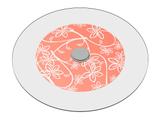 Prato Giratório de Mesa 90 cm em Vidro Temperado 8mm - Cor Living Coral Floral - Ides