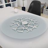 Prato Giratório Tampo Vidro Temperado Brindisi Branco 90 cm - Lymdecor