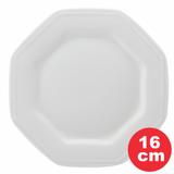 Prato Pão Porcelana Branca 16cm Linha Prisma. Pode ser usado em microondas e Lava-Louça - Schmidt