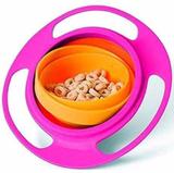 Prato Para Bebe Tigela Refeição Potinho De Alimentacao Giro Bowl Blister Prato Magico Giratório Rosa Buba