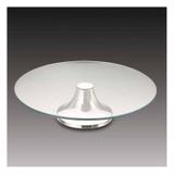Prato para Bolo de Vidro com Pé de Aço Inox Mônaco 33cm Rojemac