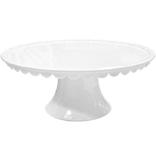 Prato Para Bolo Doces Com Pe De Melamina Premium Branca 35cm - BRANCA - Rio chens/util goods