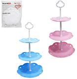 Prato Para Bolo Doces Triplo De Plastico Colors 22 19 15Cm De Ø - Interponte