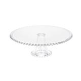 Prato para bolo em cristal com pé Wolff Pearl 31x11cm