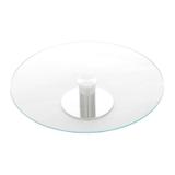 Prato para Bolo Giratório de Vidro com Base em Aço Inox 33cmx7cm Rojemac Transparente