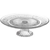 Prato para bolo La Mansilia em cristal ecológico com pé 32,5cm - 23341 - L hermitage