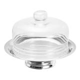 Prato para Queijo com Pé de Prata e Tampa de Vidro Elegance 23cm Rojemac