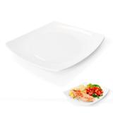 Prato Quadrado 24 Cm em Melamina/Plastico 5 Mm Espessura Branco Fuxing