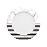 Prato raso em porcelana Germer Versa 28cm listras - Germer porcelanas