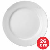 Prato Raso Porcelana Branca 26cm Linha Cilíndrica. Pode ser usado em microondas e Lava-Louça - Schmidt