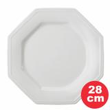 Prato Raso Porcelana Branca 28cm Linha Prisma. Pode ser usado em microondas e Lava-Louça - Schmidt