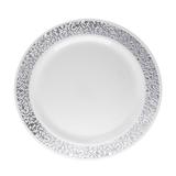 Prato Refeição Borda Vazado Prata c/6 - Silver Festas - Silverplastic