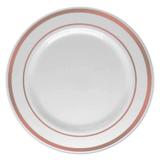 Prato Refeição Descartável Borda Rose Gold 26 Cm 6 Unidades B0917 - Silver plastico