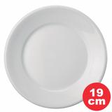 Prato Sobremesa Porcelana Branca 19cm Linha Convencional. Pode ser usado em microondas e Lava-Louça - Schmidt