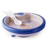 Prato Termico Infantil Com 2 Colheres E Ventosa URSINHO AZUL - Plasutil