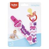 Prendedor De Chupeta Corações Rosa Buba - Buba toys